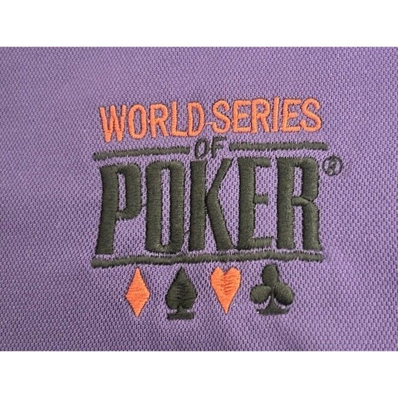 World Series of Poker Men's XXL Purple Embroidered WSOP Logo Polo Shirt - Picture 2 of 9